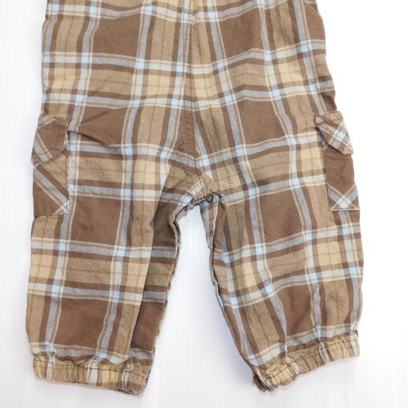 Carters Boys 9 Months Brown Plaid Overalls - Picture 7 of 7